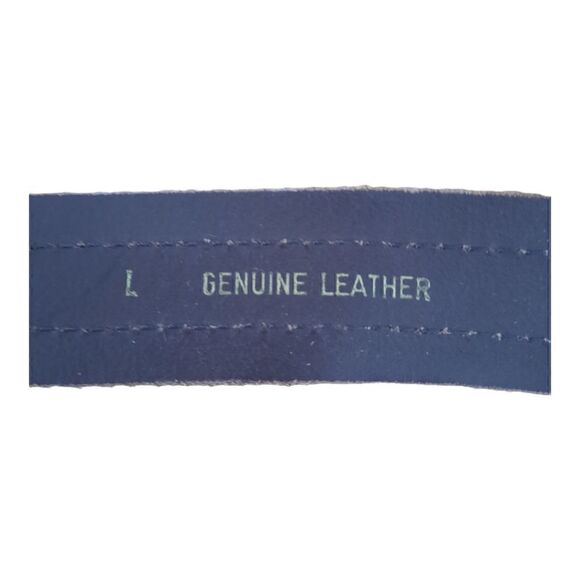 Amanda Smith Distressed Double Stitch Genuine Leather Belt Italy